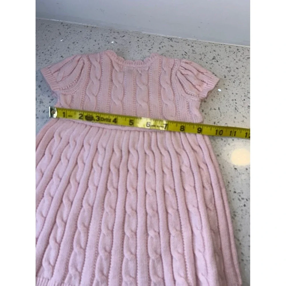 Ralph Lauren Baby‎ Girls Pink Cable Knit Sweater Dress Short Sleeve 6M Pony Logo